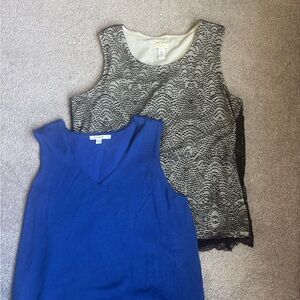 Chico's Blue and Black Sleeveless Tops
